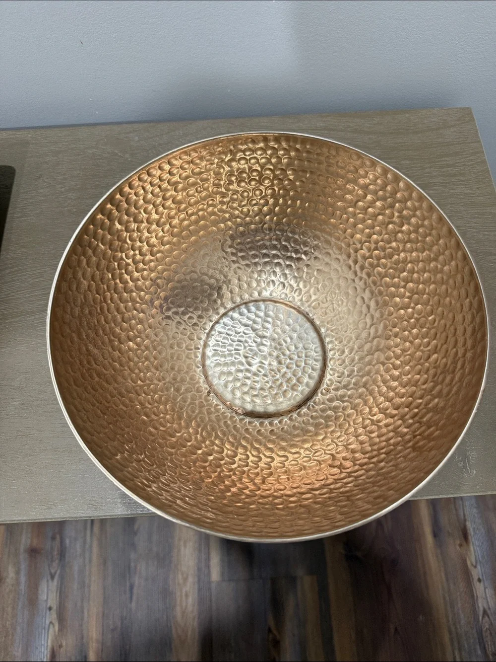 Hammered Metallic Decorative Bowl - Copper Finish